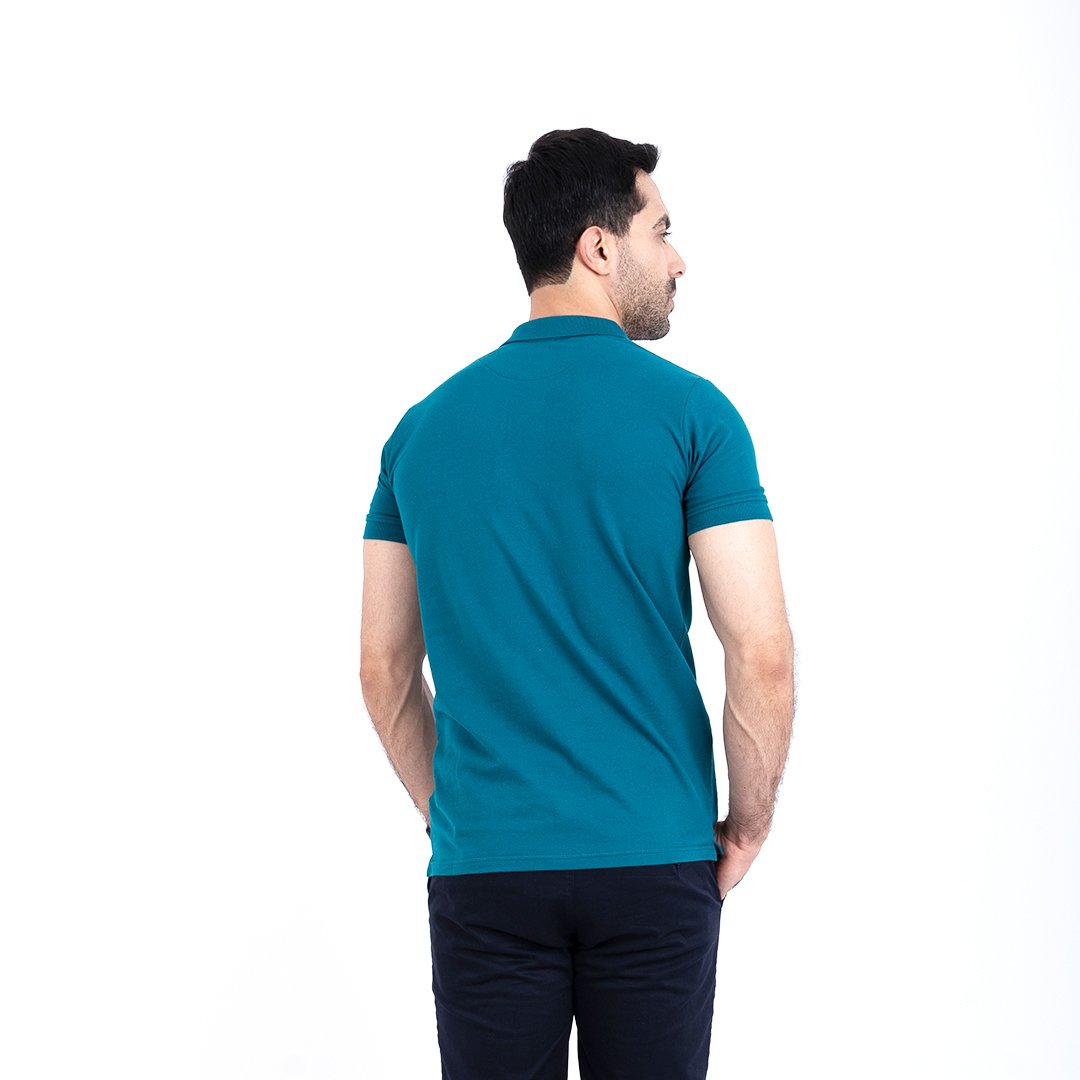 Polo uni Turquoise 4 Polo uni Turquoise – Image 4