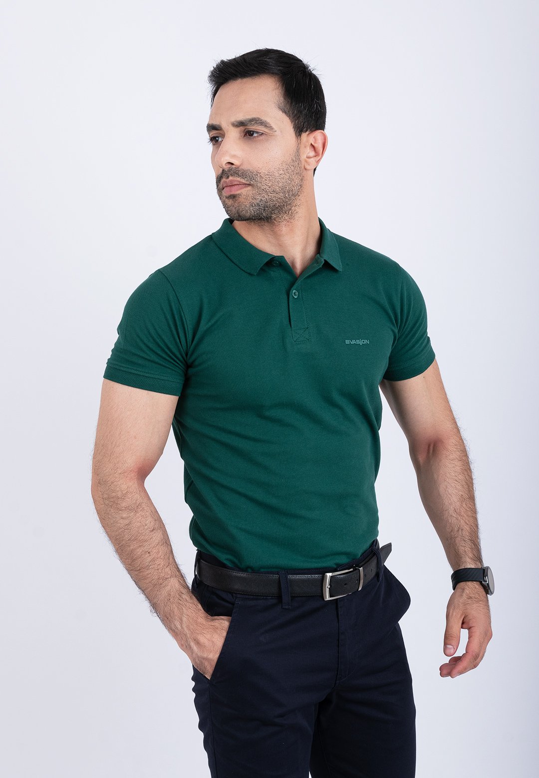 Polo uni vert 1 Polo uni vert