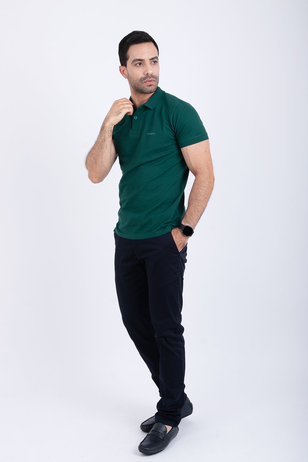 Polo uni vert 4 Polo uni vert – Image 4