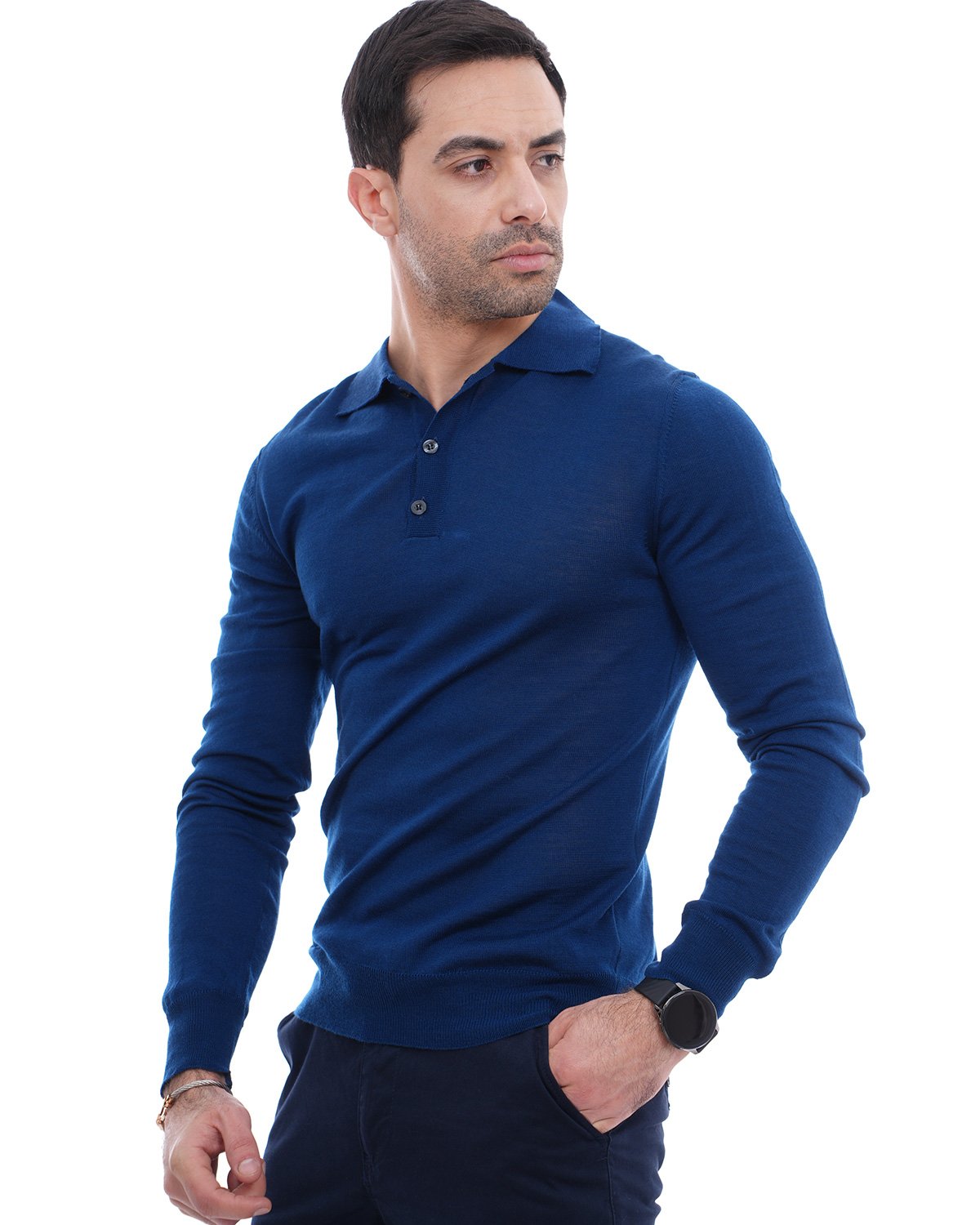Pull col chemise bleu 2 Pull col chemise bleu – Image 2
