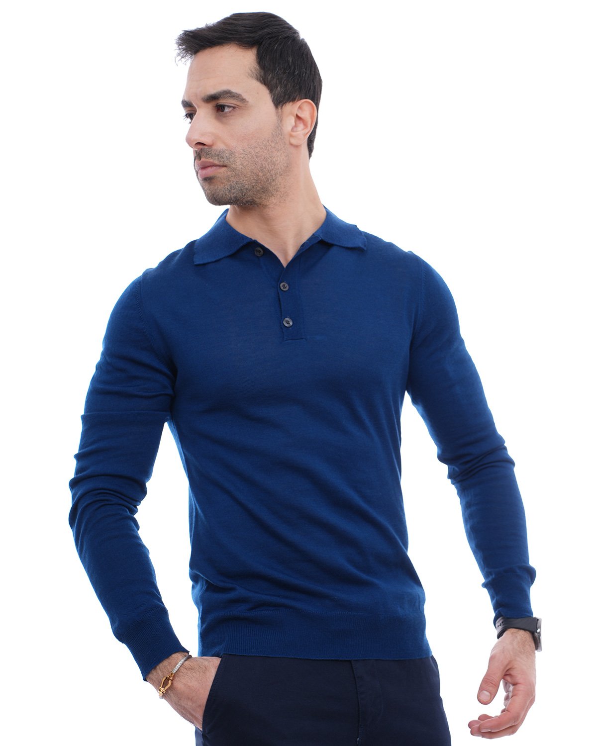 Pull col chemise bleu 3 Pull col chemise bleu – Image 3