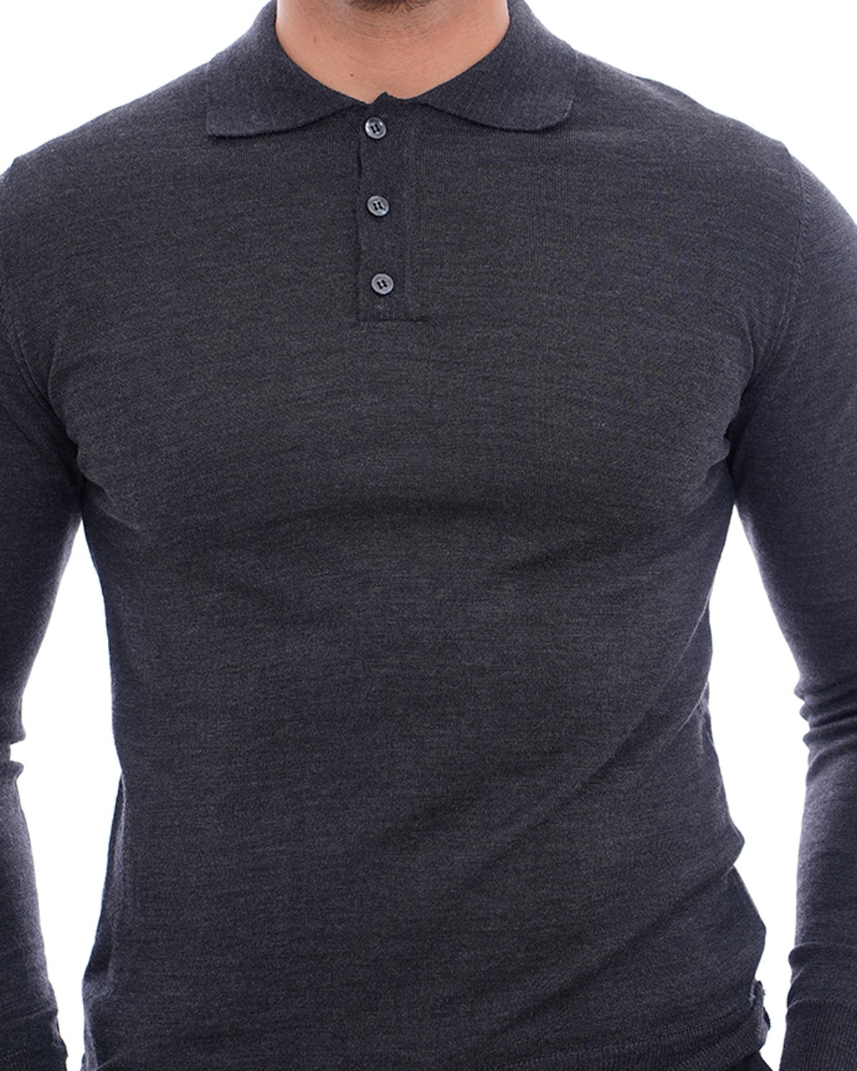 Pull col chemise gris fonc 5 Pull col chemise gris fonc – Image 5