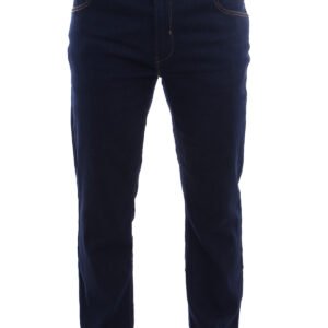 home 41 Homme portant un jean en denim bleu foncé avec coutures contrastées