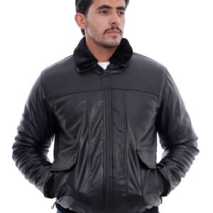 home 16 BLOUSON SIMILI CUIR NOIR