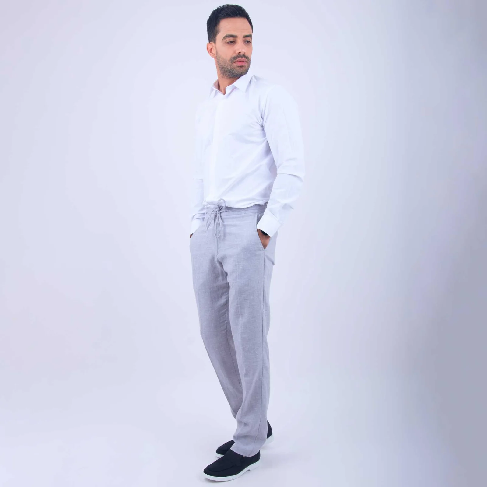 Pantalon Lin gris 3 Pantalon Lin gris – Image 3