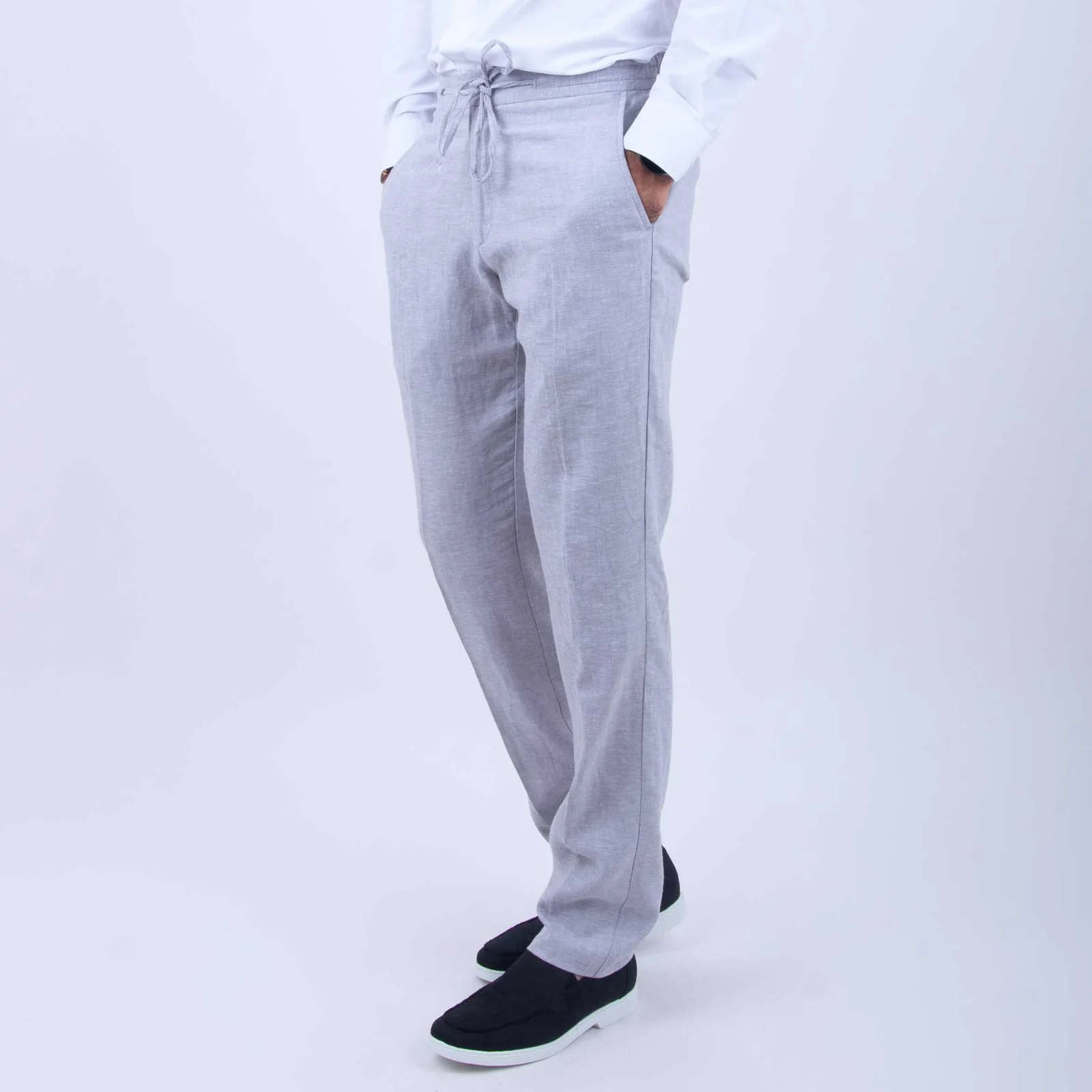 Pantalon Lin gris 1 Pantalon Lin gris