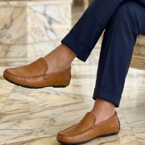 Mocassins Homme en Cuir Simple Camel
