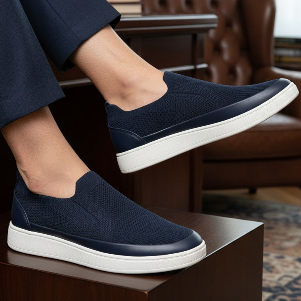 Basket slip-on homme maille bleu 1 Basket slip-on homme maille bleu