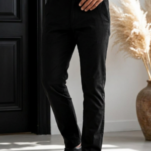 Pantalon Chino Homme Noir – Coupe Droite