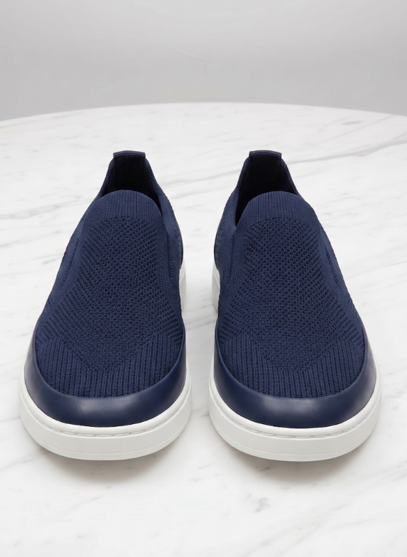 Basket slip-on homme maille bleu 3 Basket slip-on homme maille bleu – Image 3