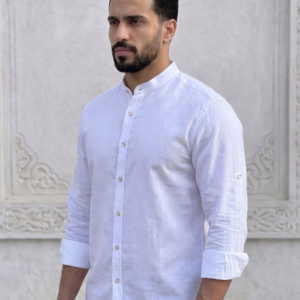 Chemise Col Mao Blanc