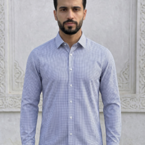 Chemise Bleu carreaux manche longue