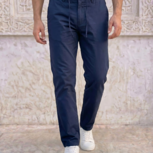 Pantalon Chino Bleu Homme avec Cordon