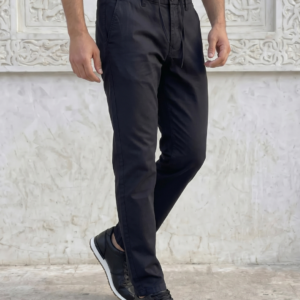 Pantalon Chino Noir Homme avec Cordon