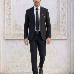 Costume Noir Homme Coupe Droite