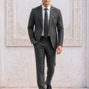 Costume Gris Foncé Homme - Coupe Droite