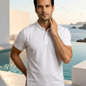 polo homme blanc-evasion
