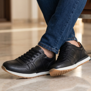 Chaussures sport chic en Cuir Noir