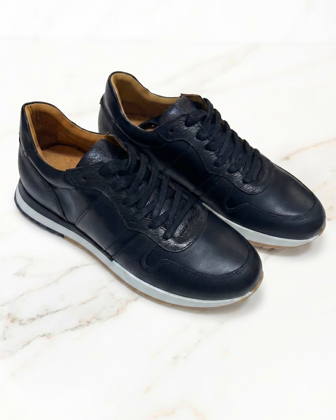 Chaussures sport chic en Cuir Noir 2 Chaussures sport chic en Cuir Noir – Image 2