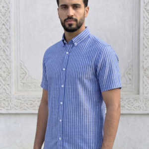 Chemise Lin Homme Bleu