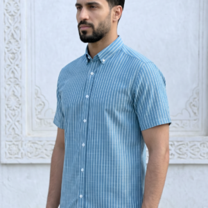 Chemise Lin Homme Bleu Turquoise