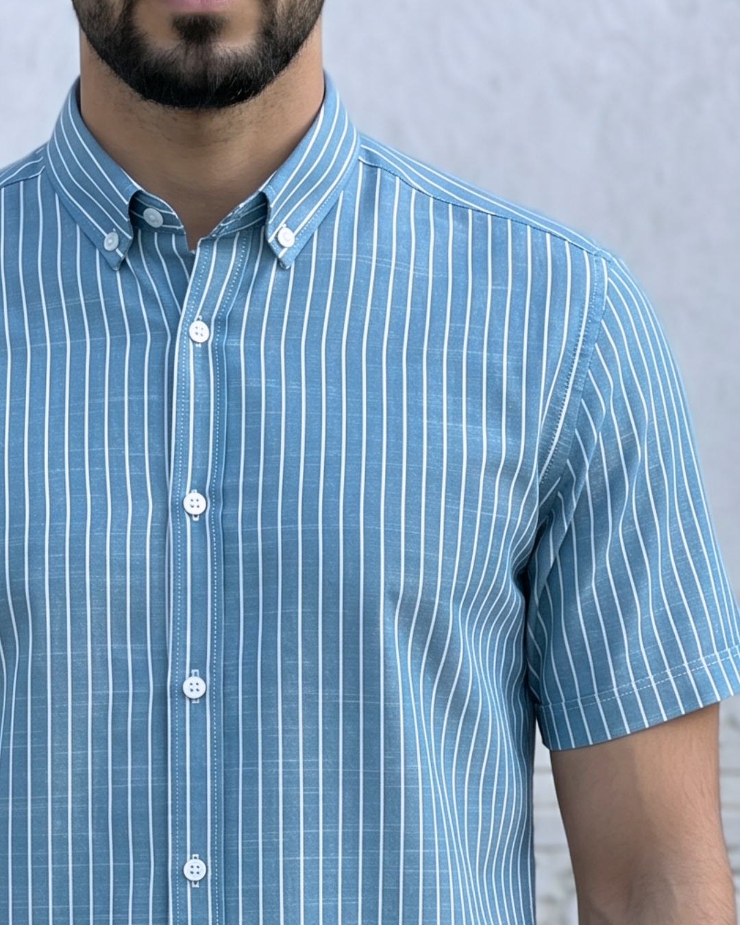 Chemise Lin Homme Bleu Turquoise 4 Chemise Lin Homme Bleu Turquoise – Image 4