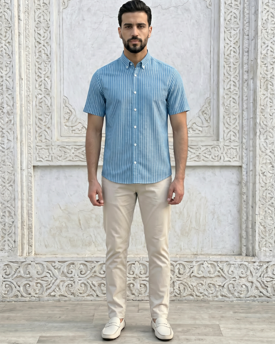 Chemise Lin Homme Bleu Turquoise 6 Chemise Lin Homme Bleu Turquoise – Image 6