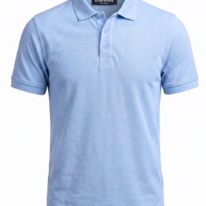 Polo uni ciel coton piqué