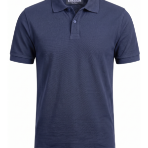 Polo uni marine homme coton piqué