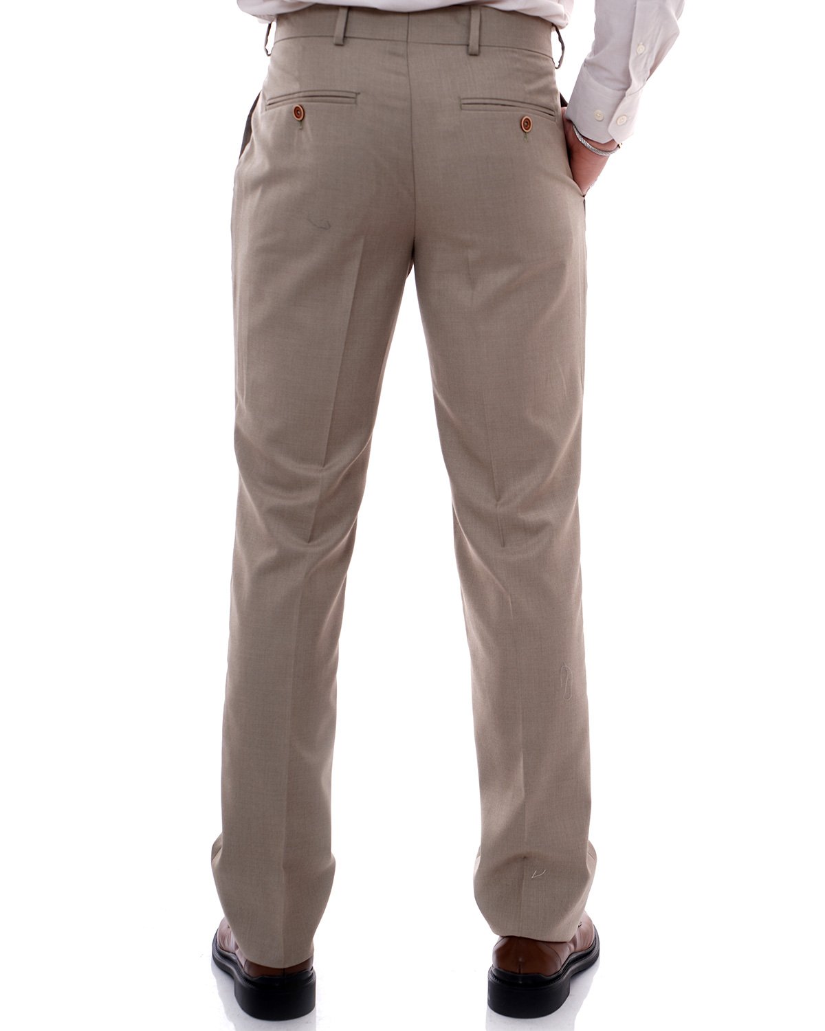 Pantalon tergale Beige Uni 3 Pantalon tergale Beige Uni – Image 3