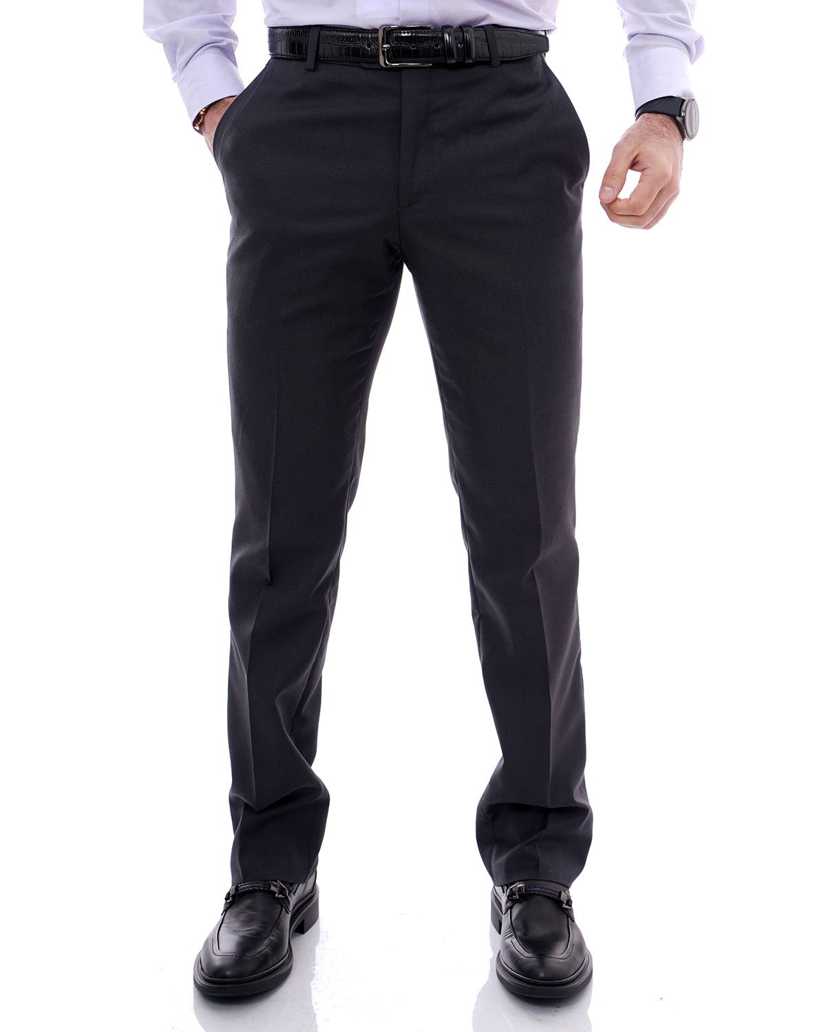 Pantalon tergale Gris Foncé Uni 1 Pantalon tergale Gris Foncé Uni