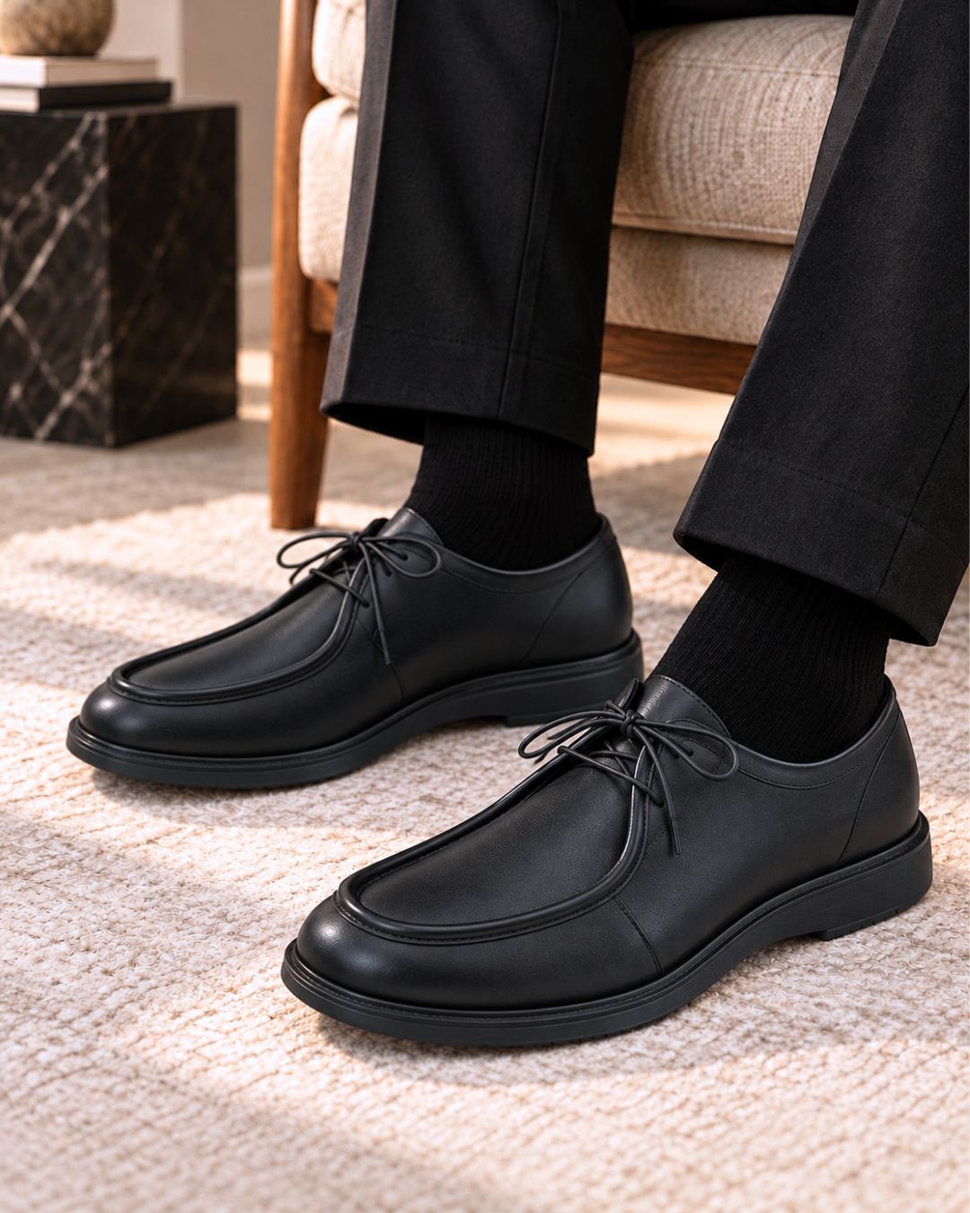 Mocassin à Lacet Noir 1 Mocassin à lacet noir