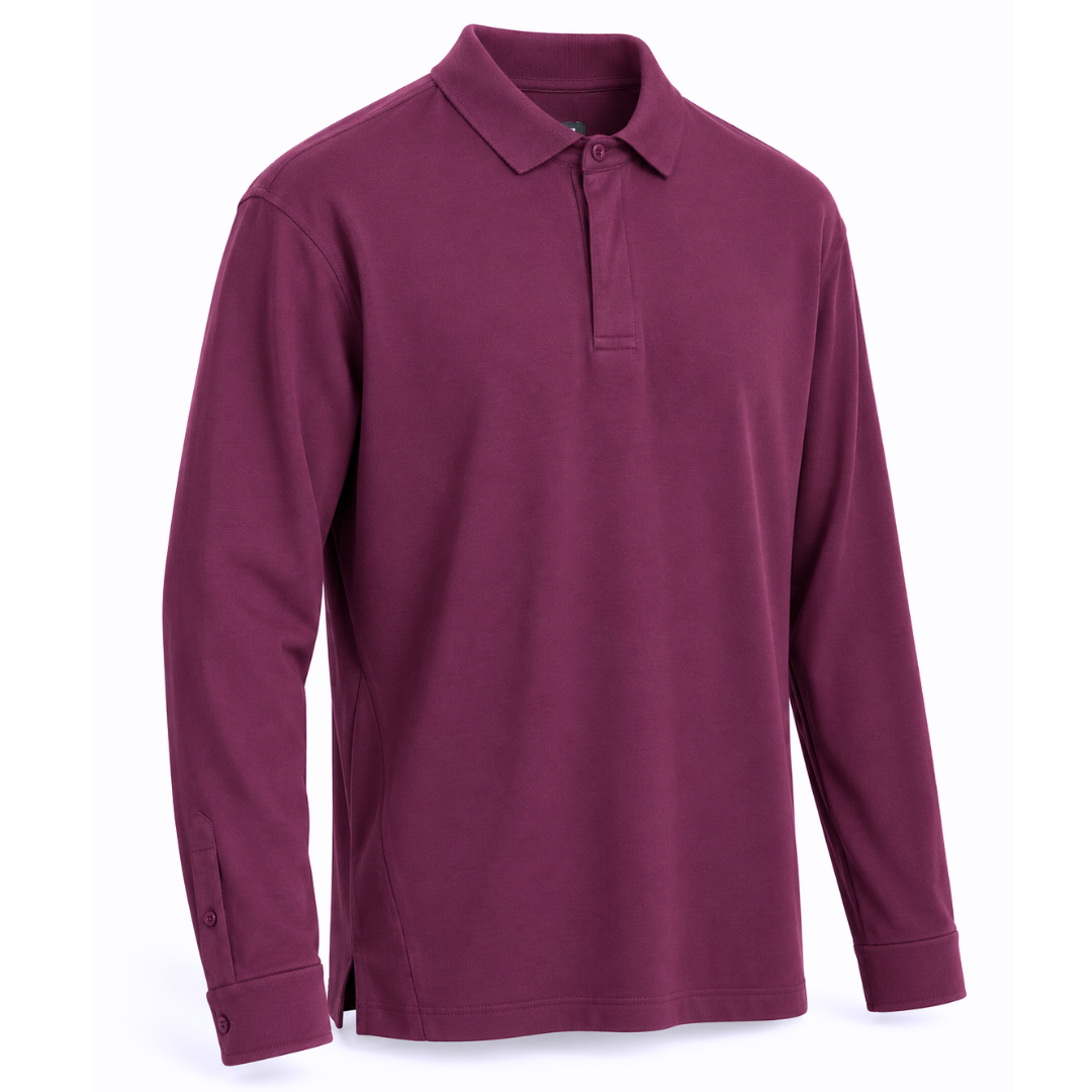 Polo Aubergine Poignets de Chemise 1 Polo Aubergine Poignets de Chemise