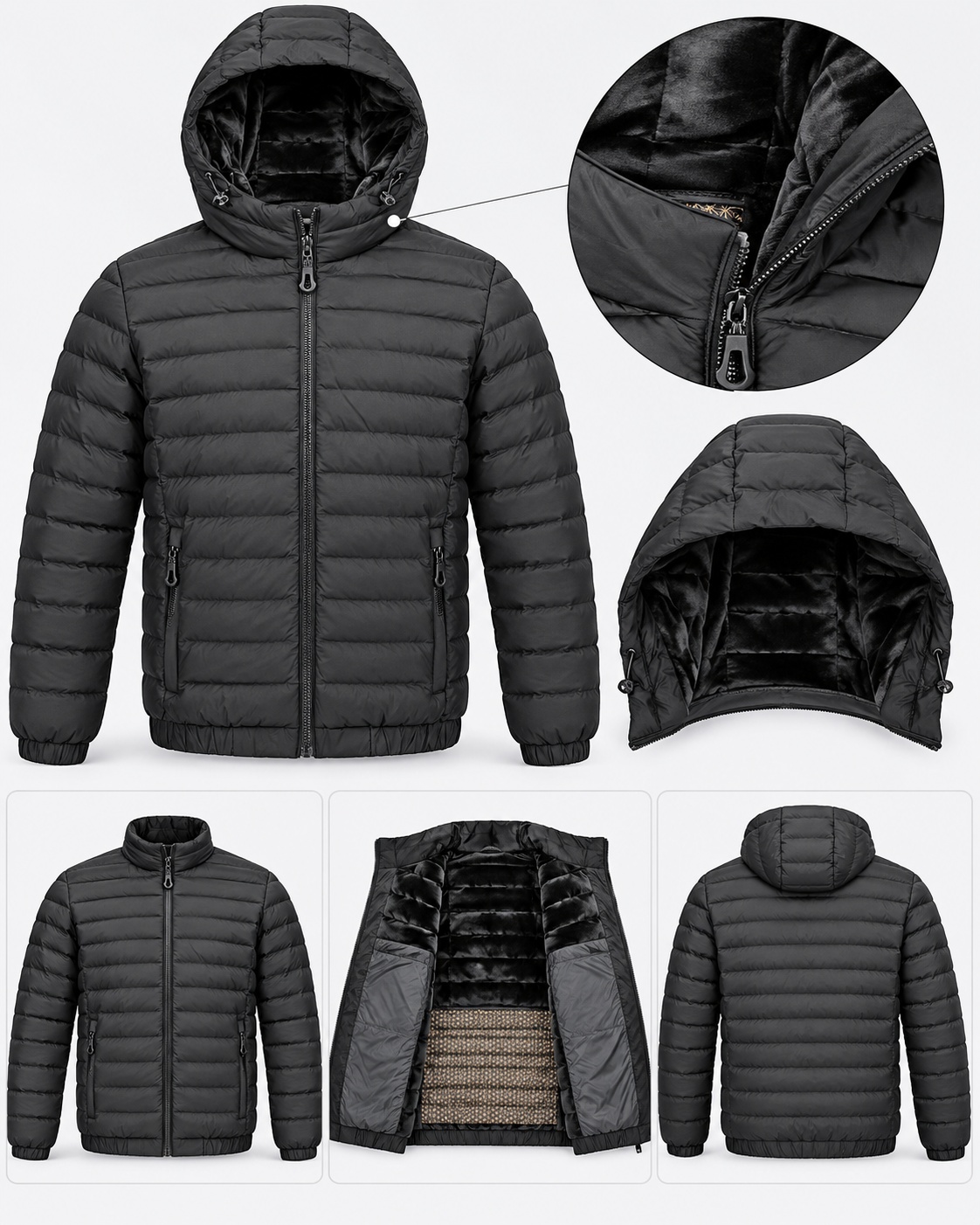 Doudoune Homme Noir ref 005-057 4 Doudoune Homme Noir ref 005-057 – Image 4