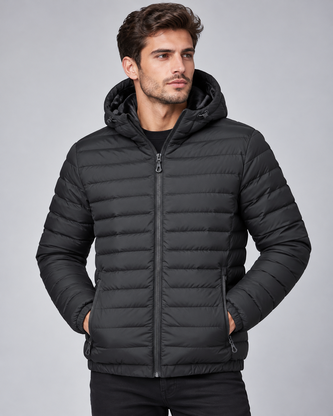 Doudoune Homme Noir ref 005-057 2 Doudoune Homme Noir ref 005-057 – Image 2